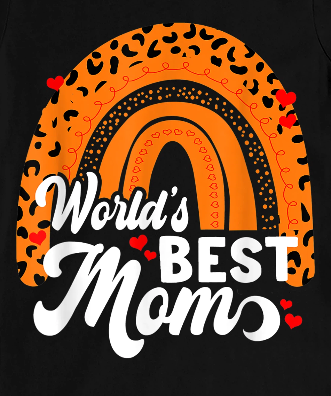 Women's World's Best Mom Leopard Rainbow T-Shirt, Women T-Shirt