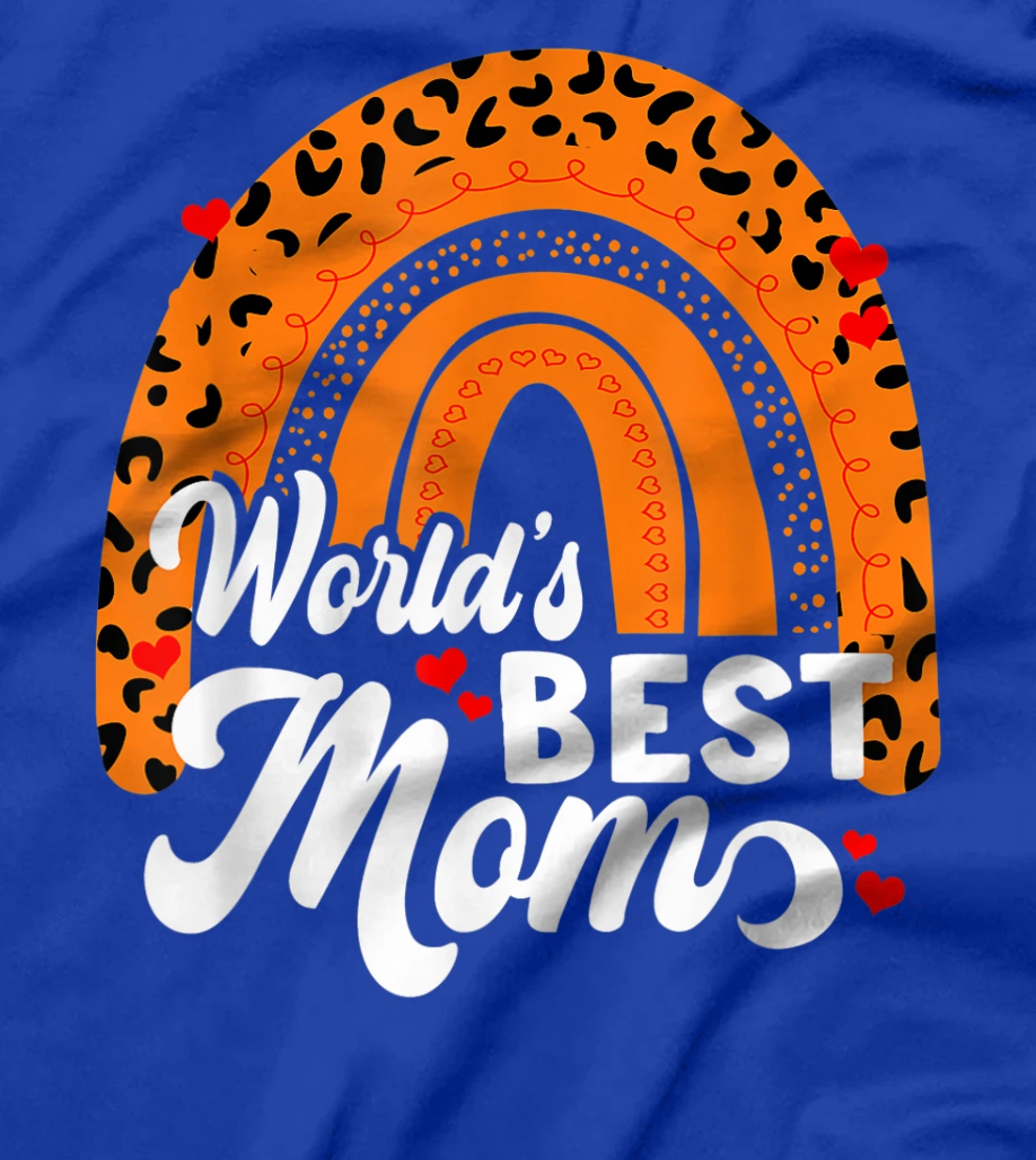 Women's World's Best Mom Leopard Rainbow T-Shirt, Women T-Shirt