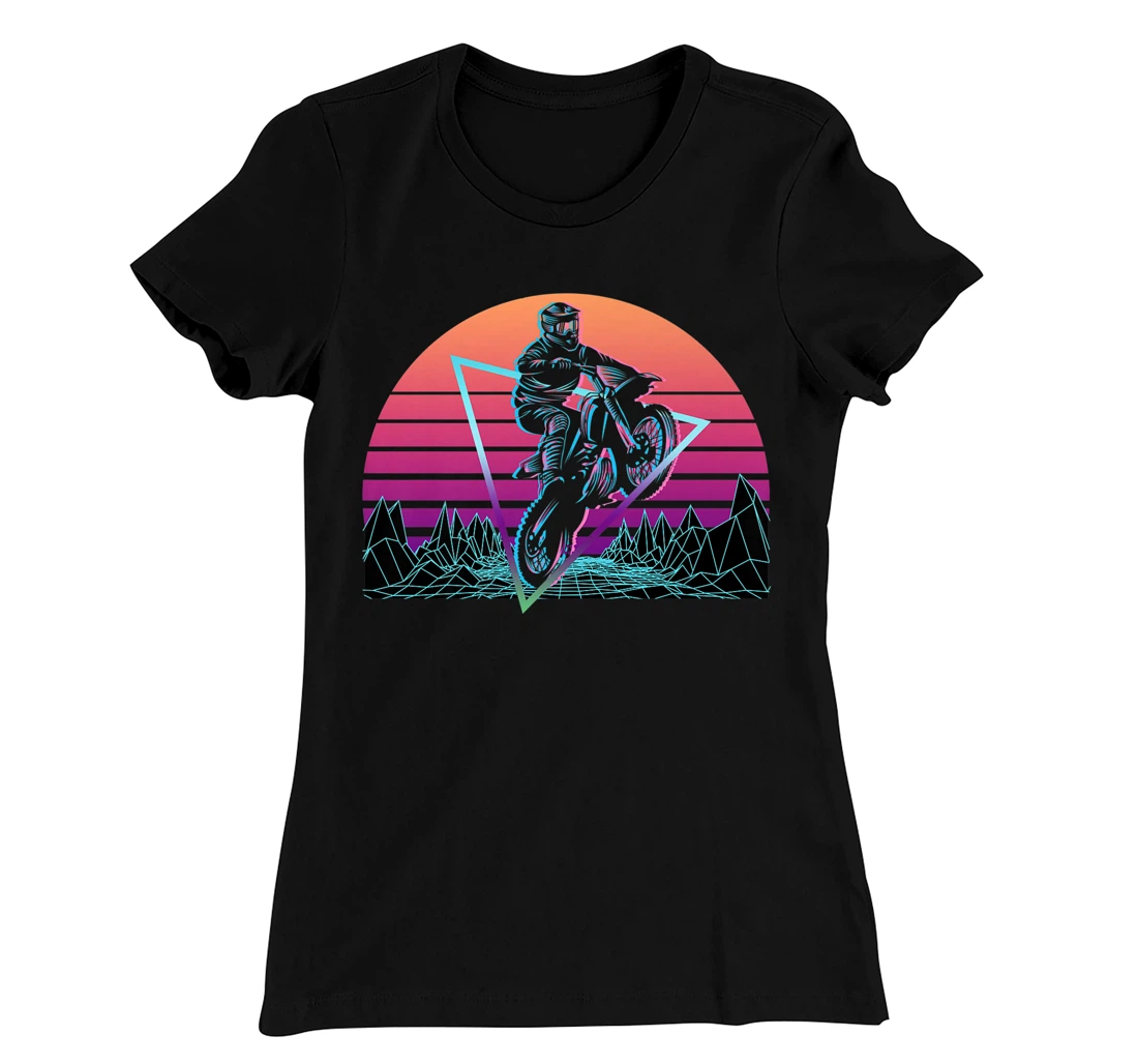 Dirt Bike Motocross Motorbike Retro T-Shirt, Women T-Shirt