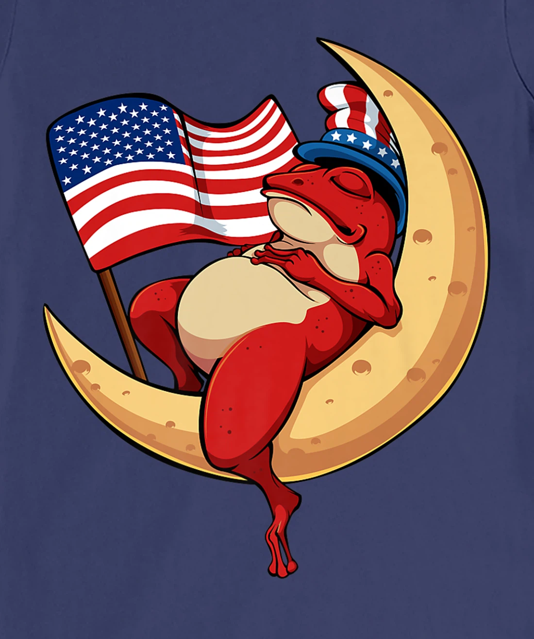 Patriotic Frog 4th Of July Cute Animal USA American Flag Hat T-Shirt, Kid T-Shirt and Women T-Shirt