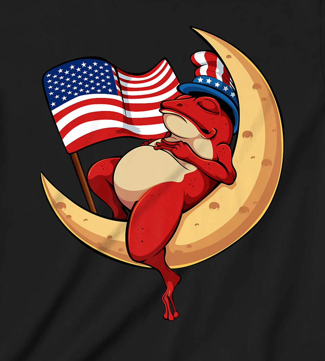 Patriotic Frog 4th Of July Cute Animal USA American Flag Hat T-Shirt, Kid T-Shirt and Women T-Shirt
