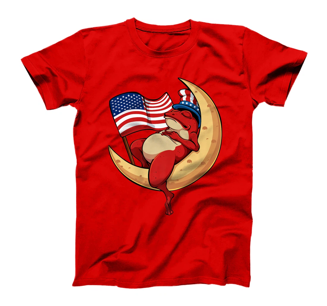 Patriotic Frog 4th Of July Cute Animal USA American Flag Hat T-Shirt, Kid T-Shirt and Women T-Shirt