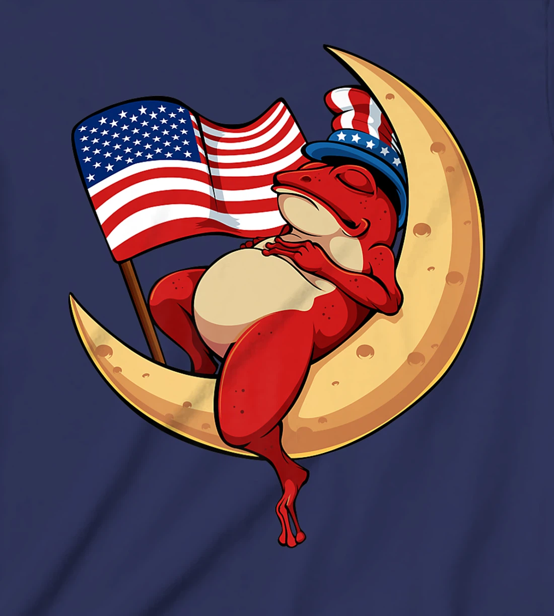 Patriotic Frog 4th Of July Cute Animal USA American Flag Hat T-Shirt, Kid T-Shirt and Women T-Shirt