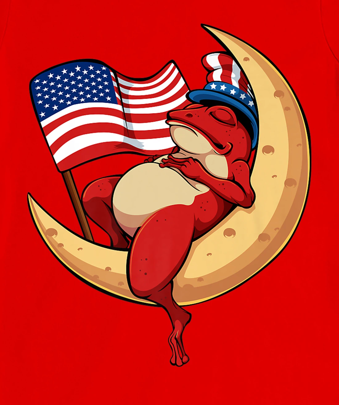 Patriotic Frog 4th Of July Cute Animal USA American Flag Hat T-Shirt, Kid T-Shirt and Women T-Shirt