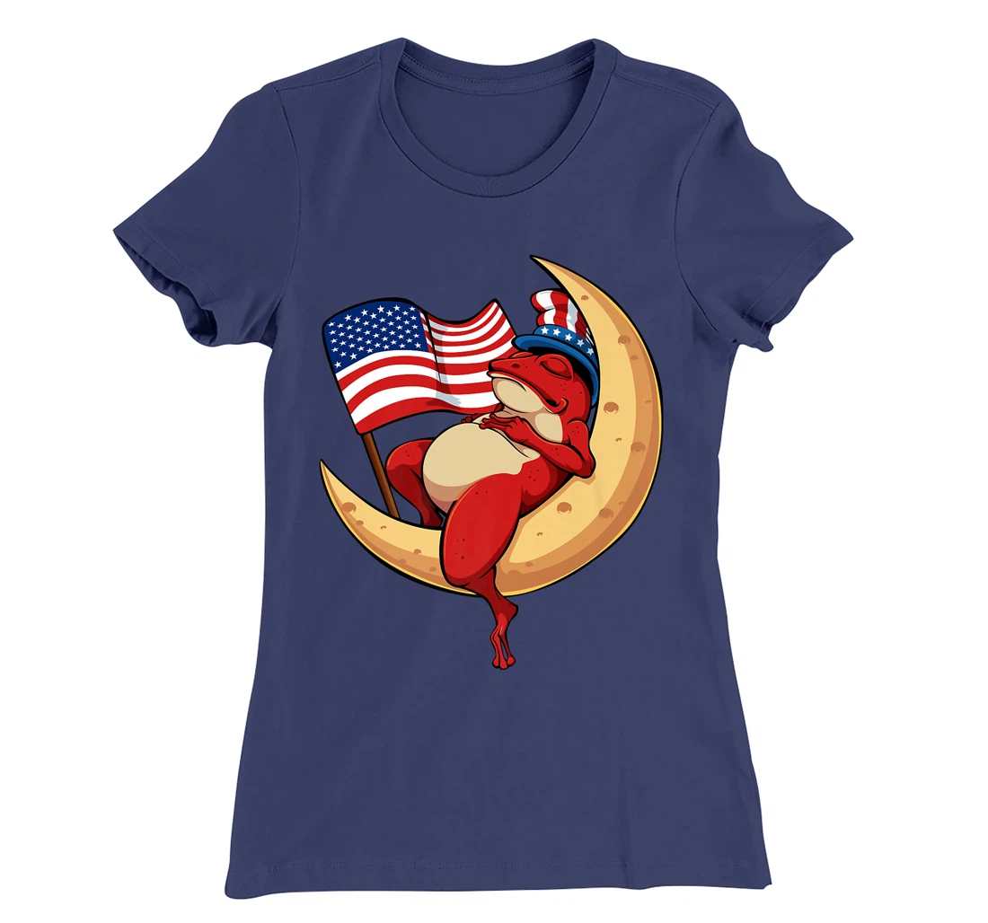 Patriotic Frog 4th Of July Cute Animal USA American Flag Hat T-Shirt, Kid T-Shirt and Women T-Shirt