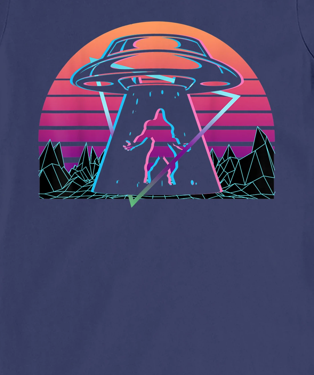 Bigfoot UFO Alien Abduction Retro T-Shirt, Women T-Shirt