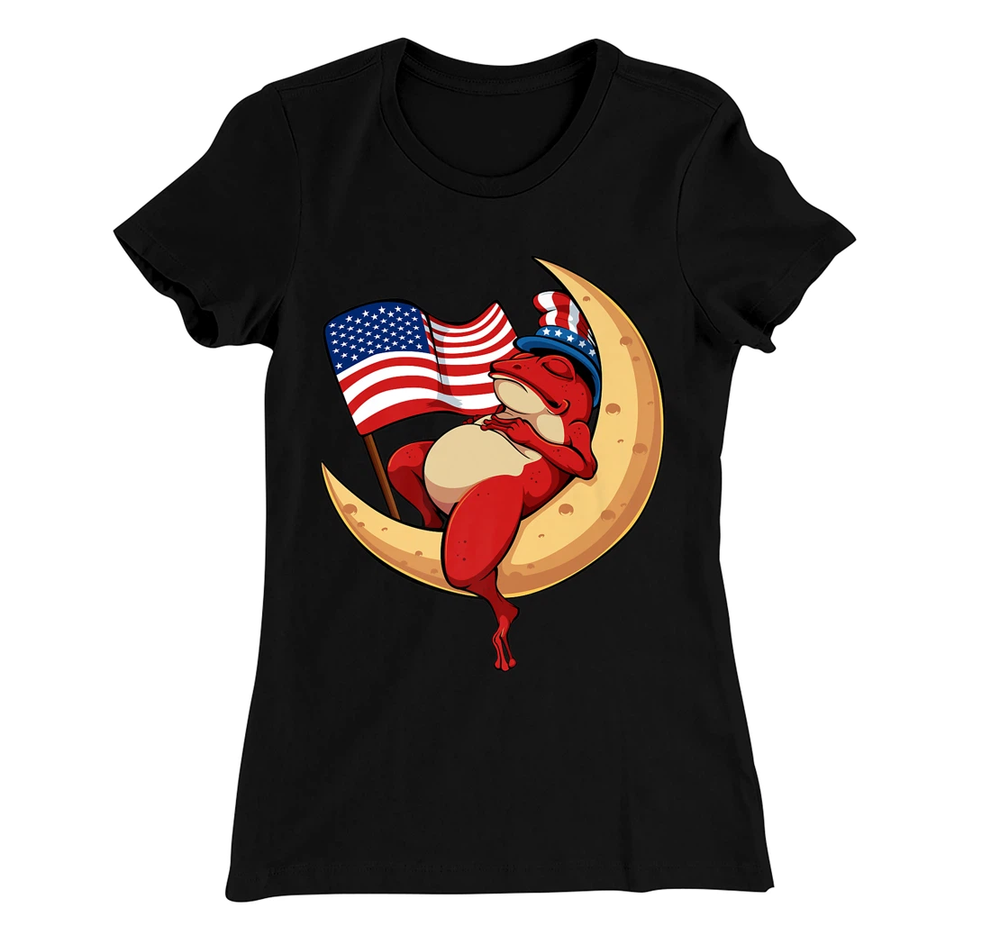 Patriotic Frog 4th Of July Cute Animal USA American Flag Hat T-Shirt, Kid T-Shirt and Women T-Shirt