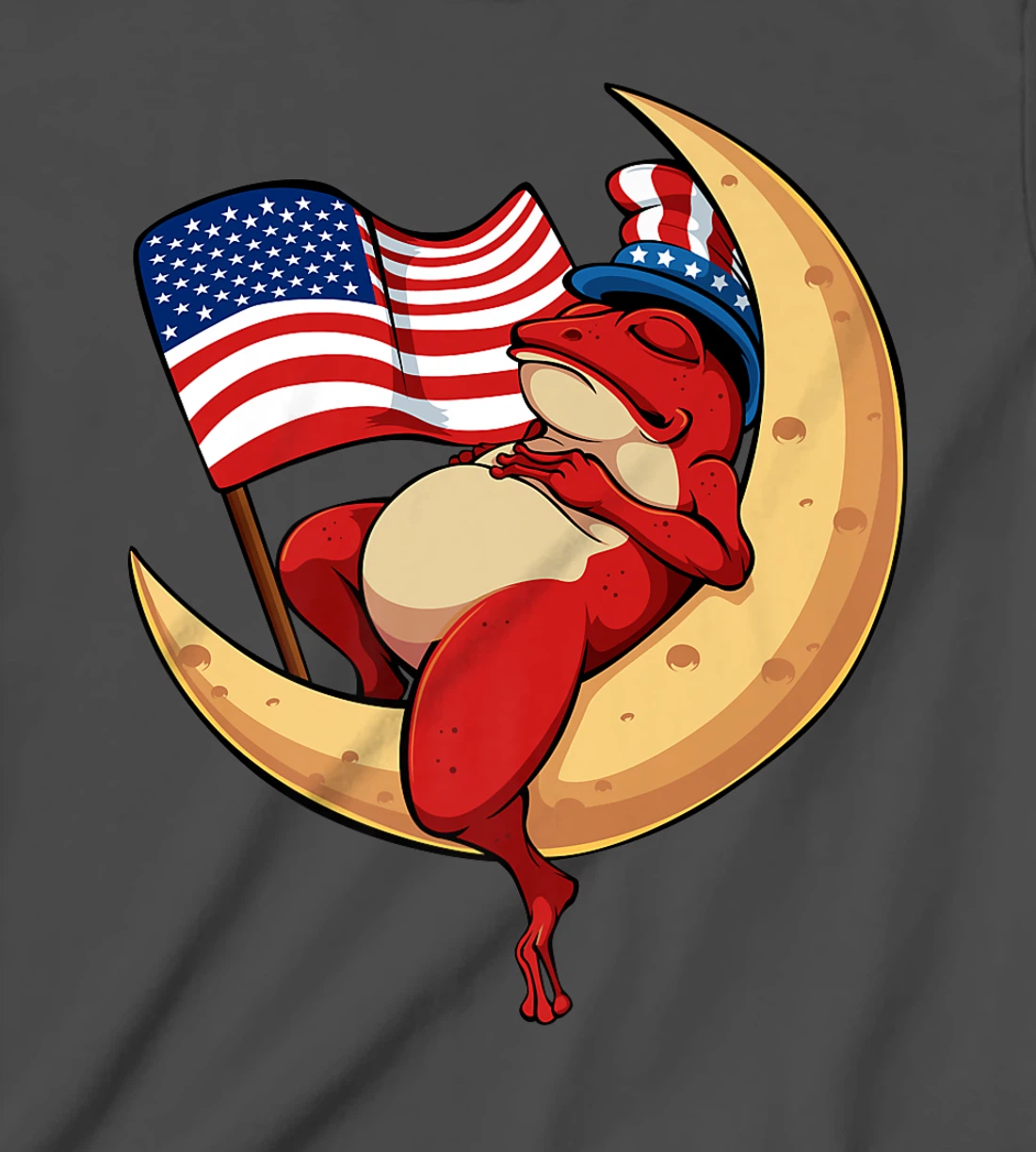 Patriotic Frog 4th Of July Cute Animal USA American Flag Hat T-Shirt, Kid T-Shirt and Women T-Shirt