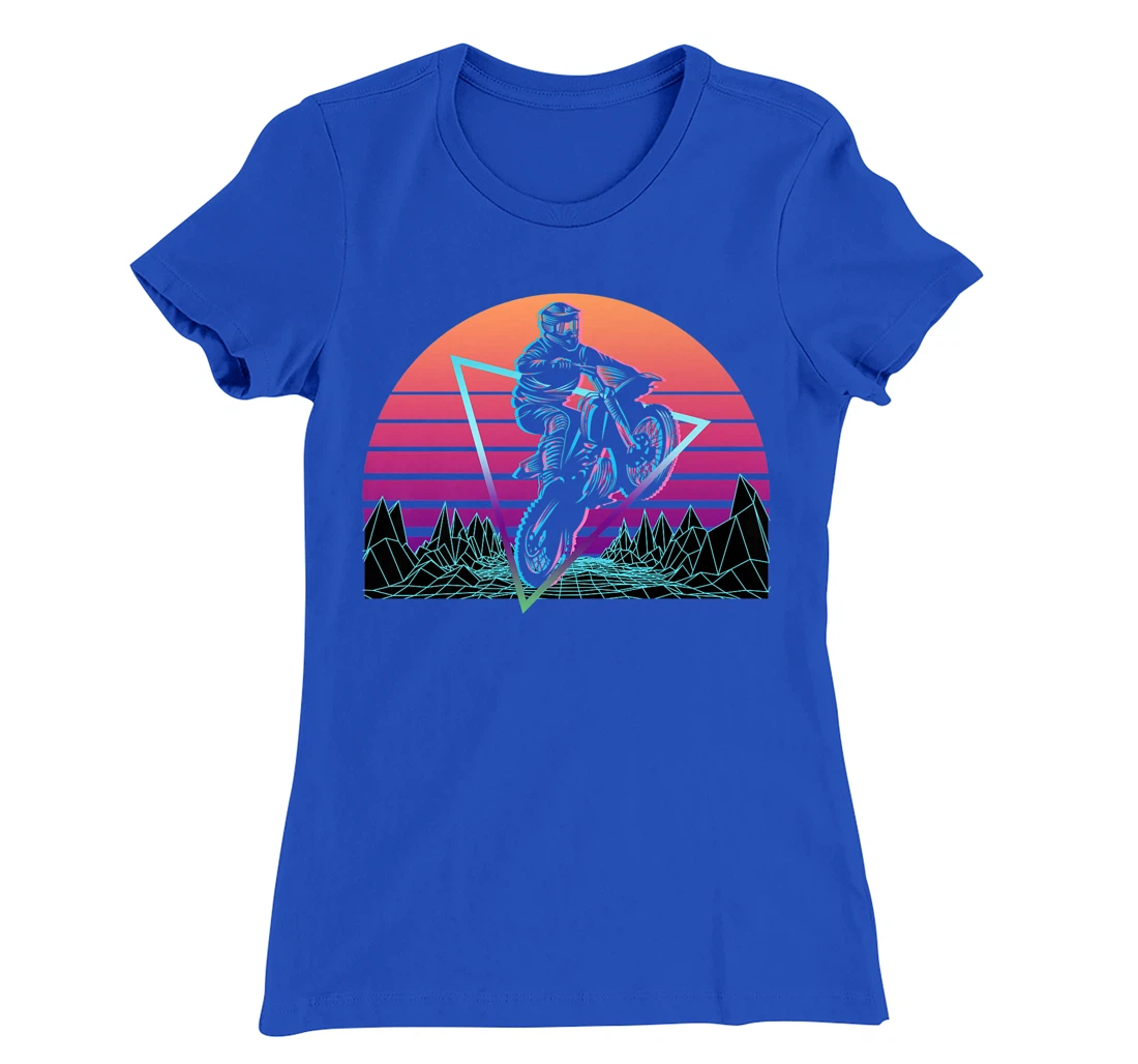 Dirt Bike Motocross Motorbike Retro T-Shirt, Women T-Shirt