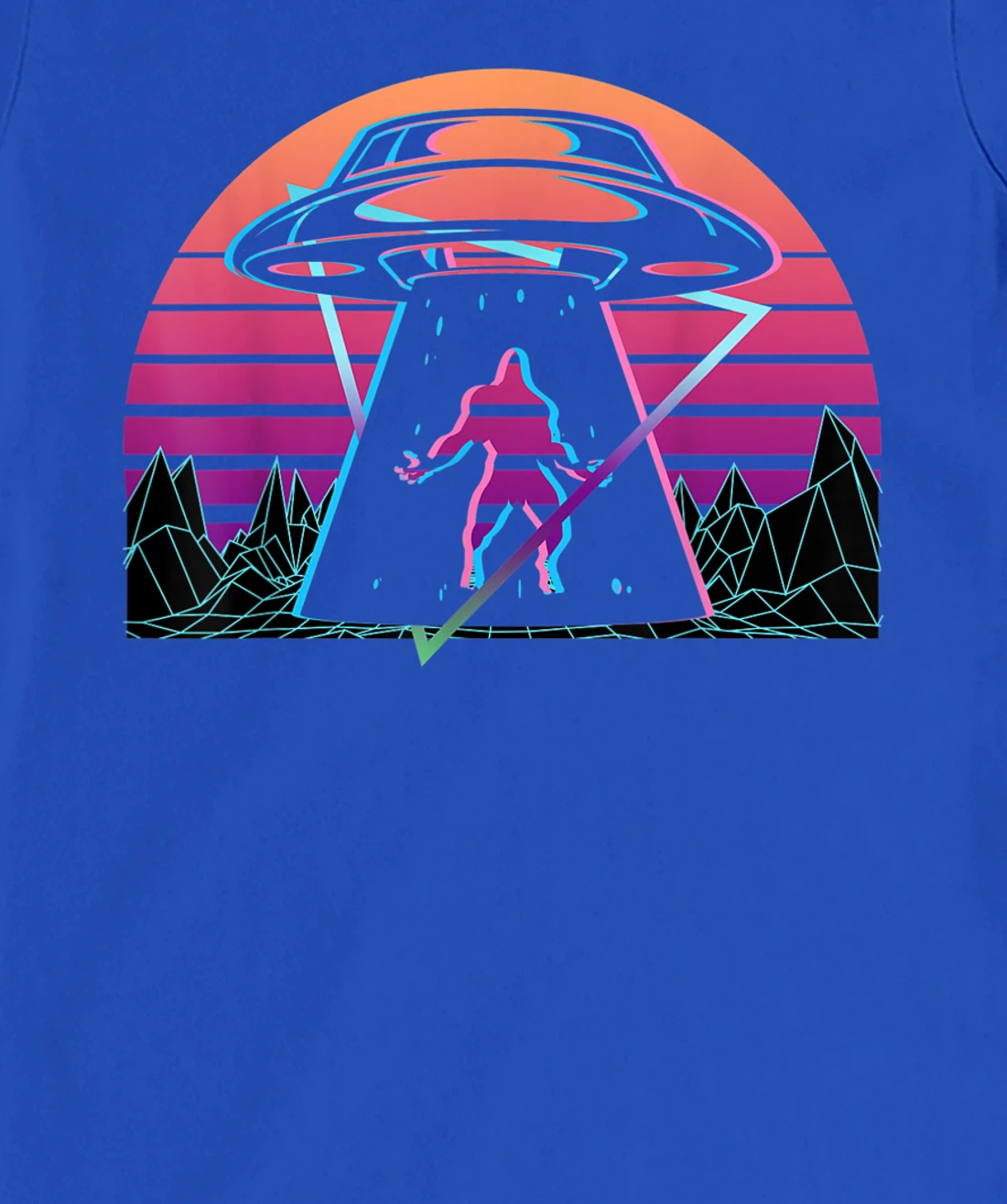 Bigfoot UFO Alien Abduction Retro T-Shirt, Women T-Shirt