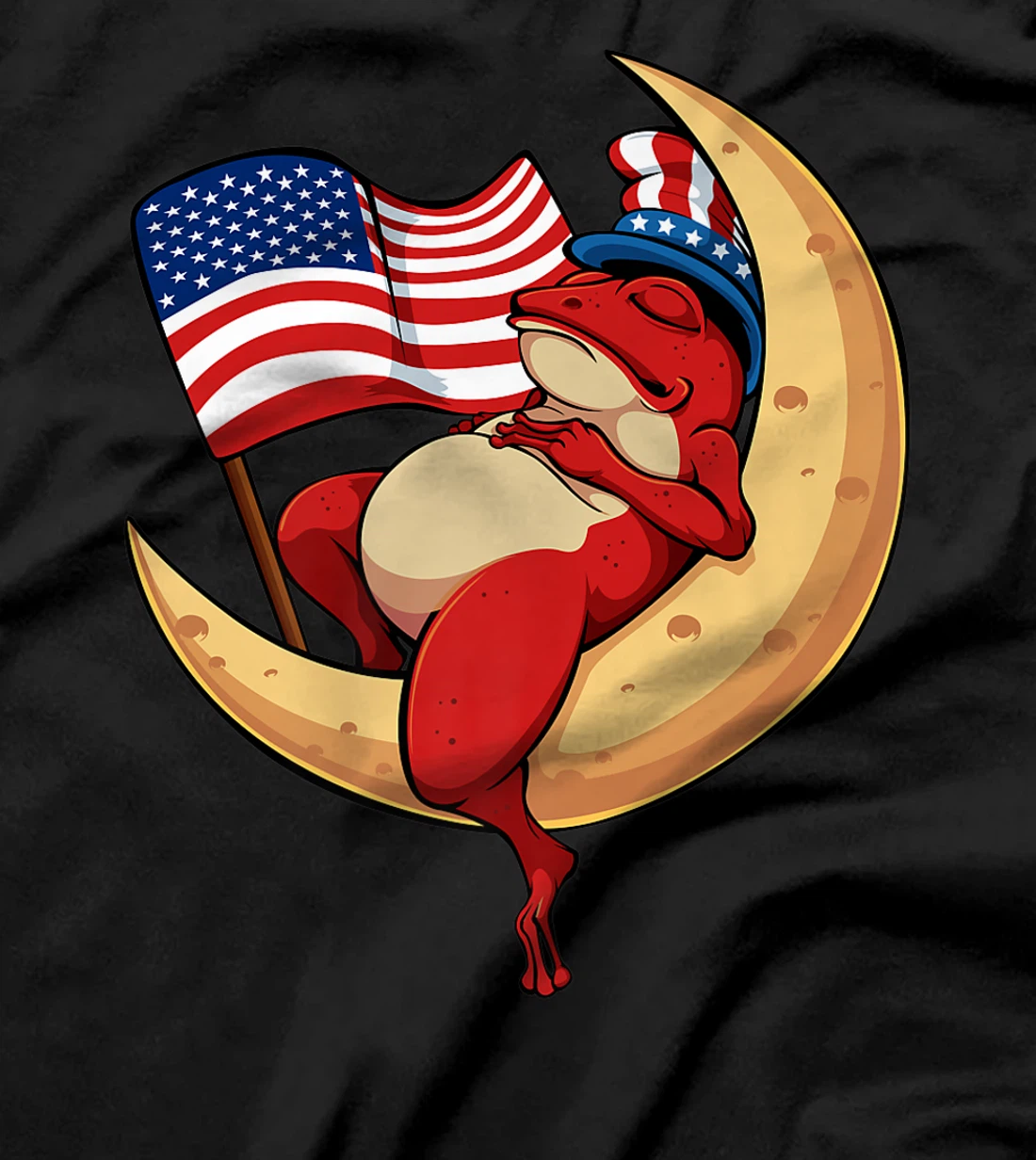 Patriotic Frog 4th Of July Cute Animal USA American Flag Hat T-Shirt, Kid T-Shirt and Women T-Shirt