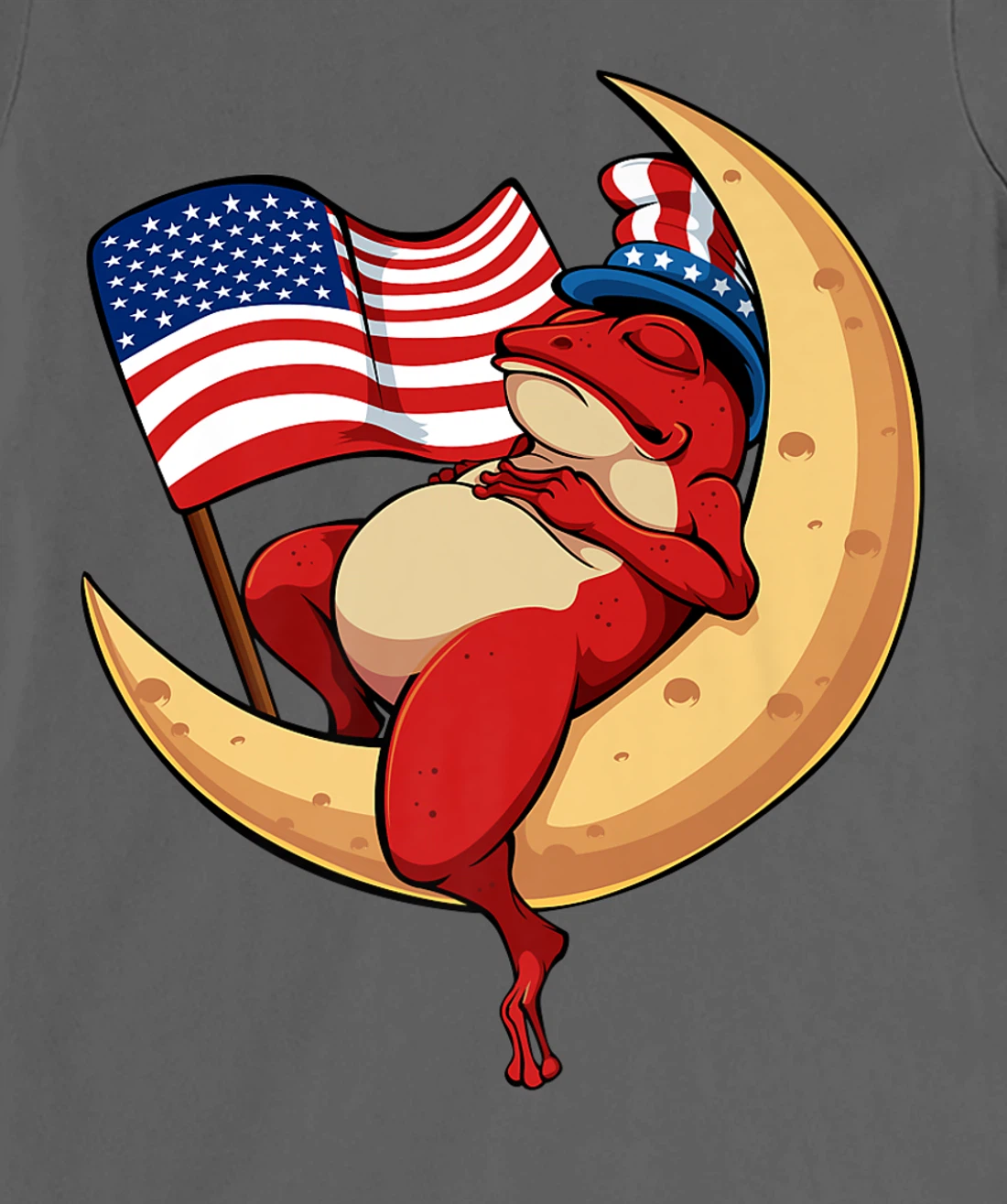 Patriotic Frog 4th Of July Cute Animal USA American Flag Hat T-Shirt, Kid T-Shirt and Women T-Shirt