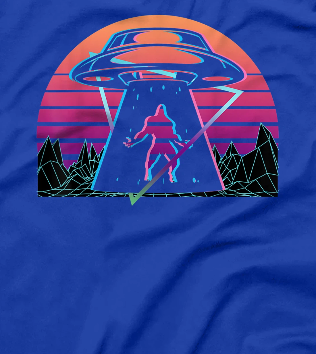 Bigfoot UFO Alien Abduction Retro T-Shirt, Women T-Shirt