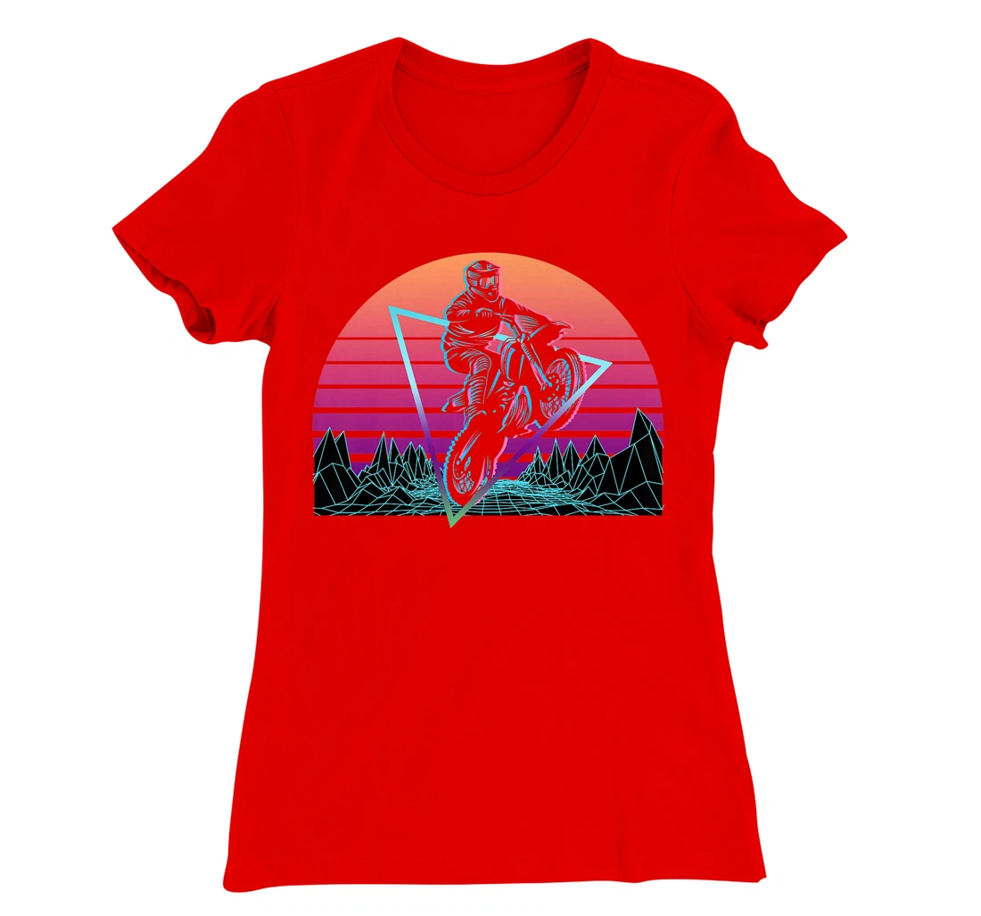 Dirt Bike Motocross Motorbike Retro T-Shirt, Women T-Shirt