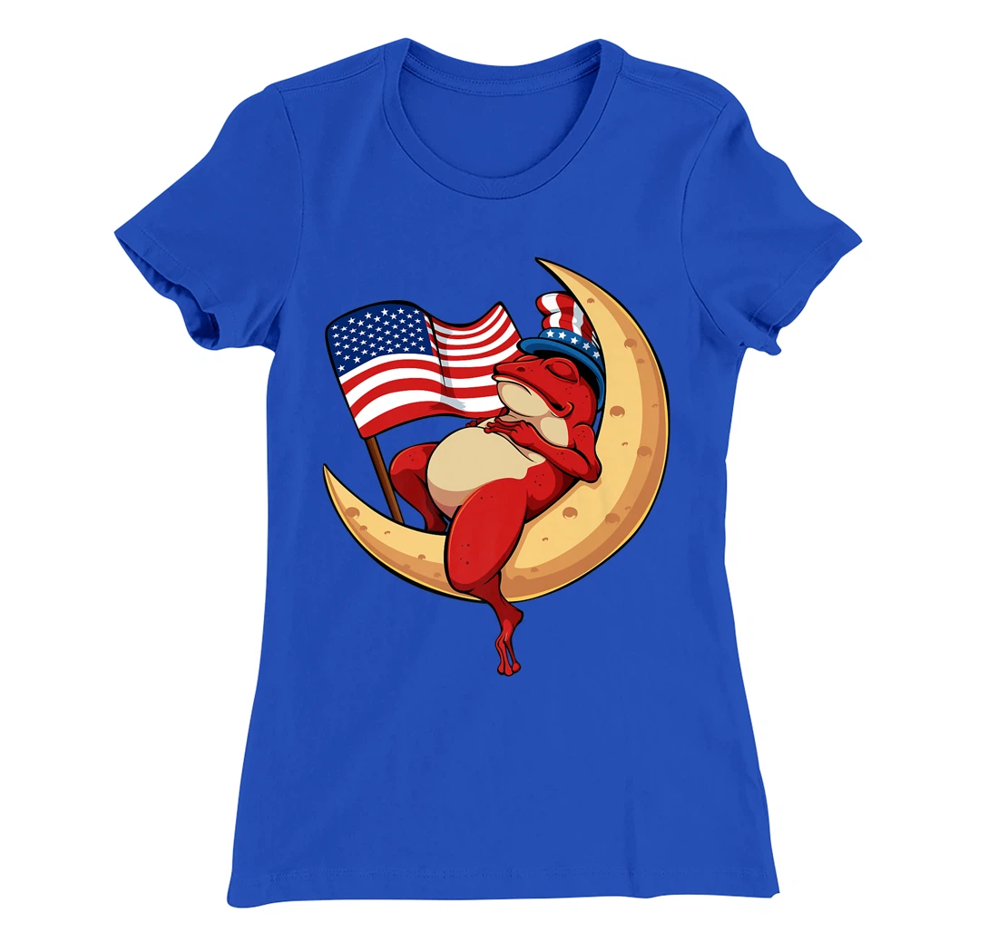 Patriotic Frog 4th Of July Cute Animal USA American Flag Hat T-Shirt, Kid T-Shirt and Women T-Shirt