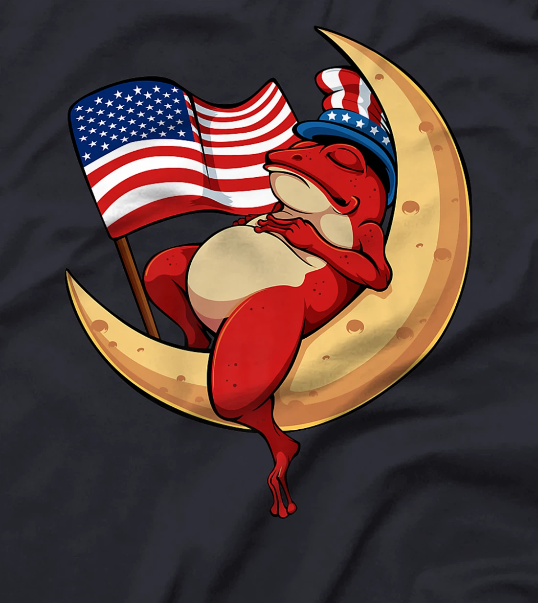 Patriotic Frog 4th Of July Cute Animal USA American Flag Hat T-Shirt, Kid T-Shirt and Women T-Shirt