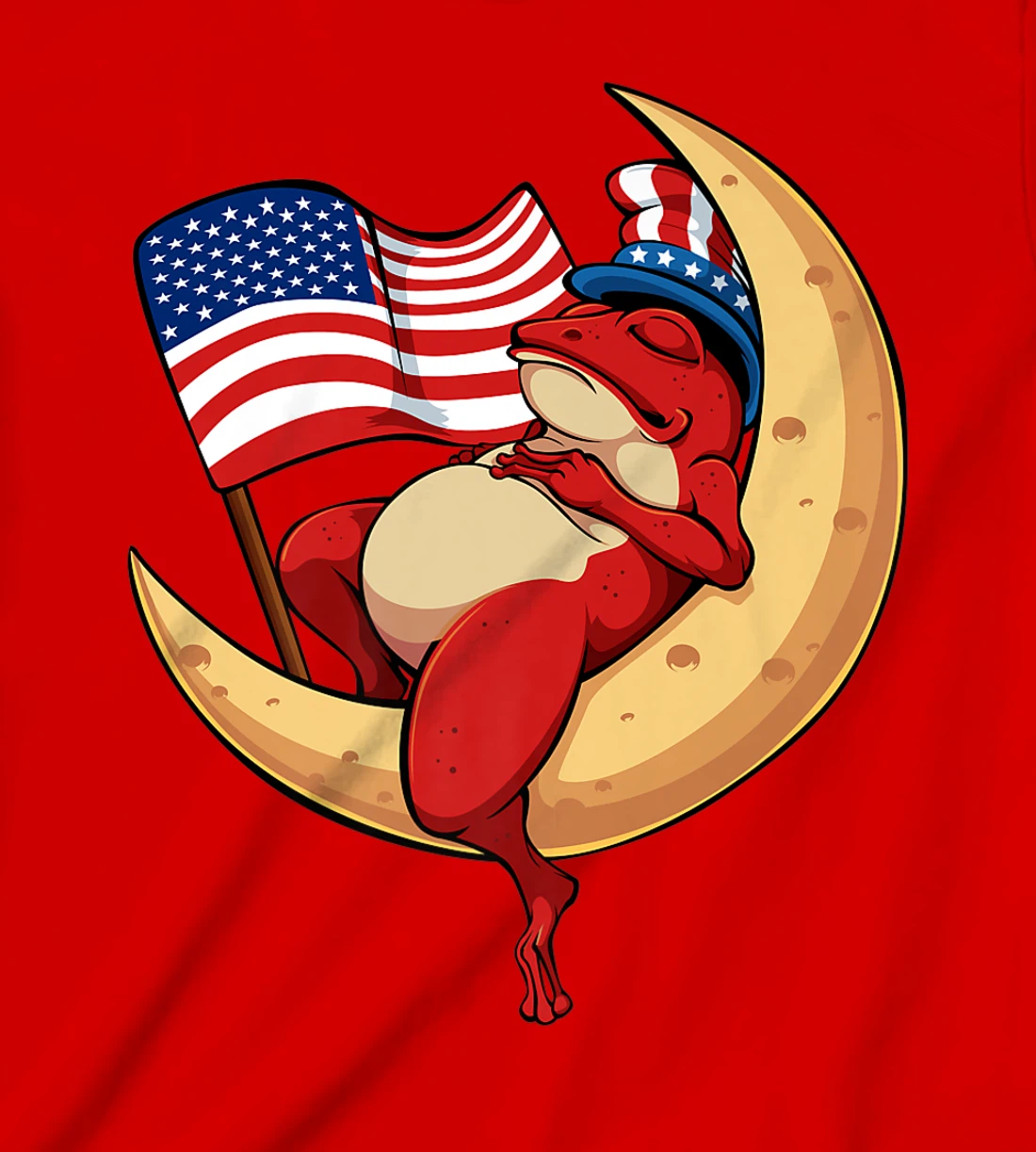 Patriotic Frog 4th Of July Cute Animal USA American Flag Hat T-Shirt, Kid T-Shirt and Women T-Shirt