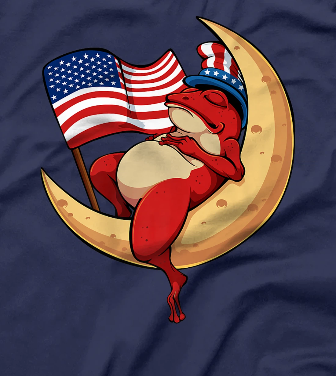 Patriotic Frog 4th Of July Cute Animal USA American Flag Hat T-Shirt, Kid T-Shirt and Women T-Shirt