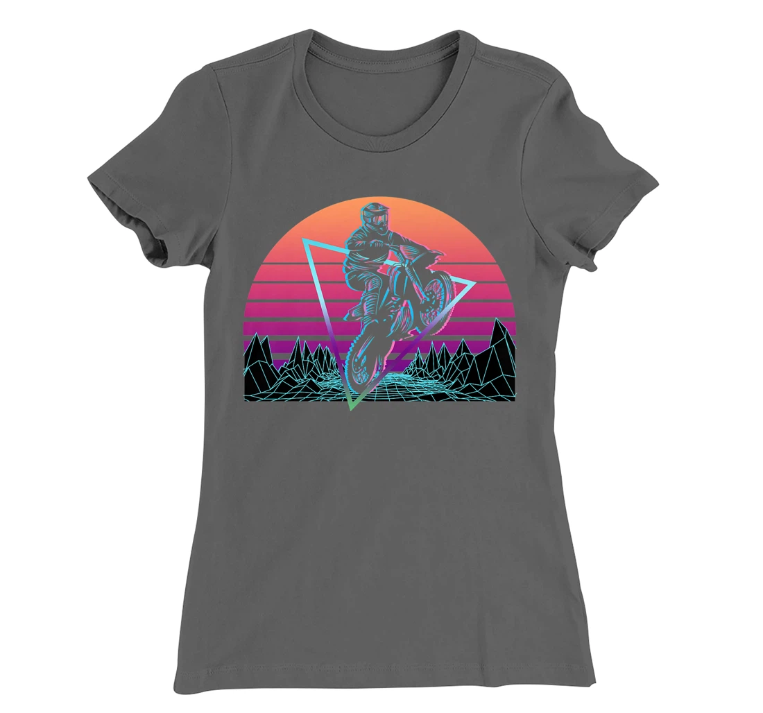 Dirt Bike Motocross Motorbike Retro T-Shirt, Women T-Shirt