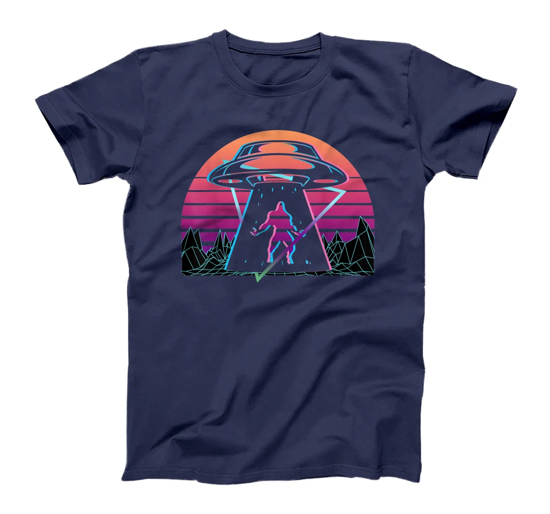 Bigfoot UFO Alien Abduction Retro T-Shirt, Women T-Shirt