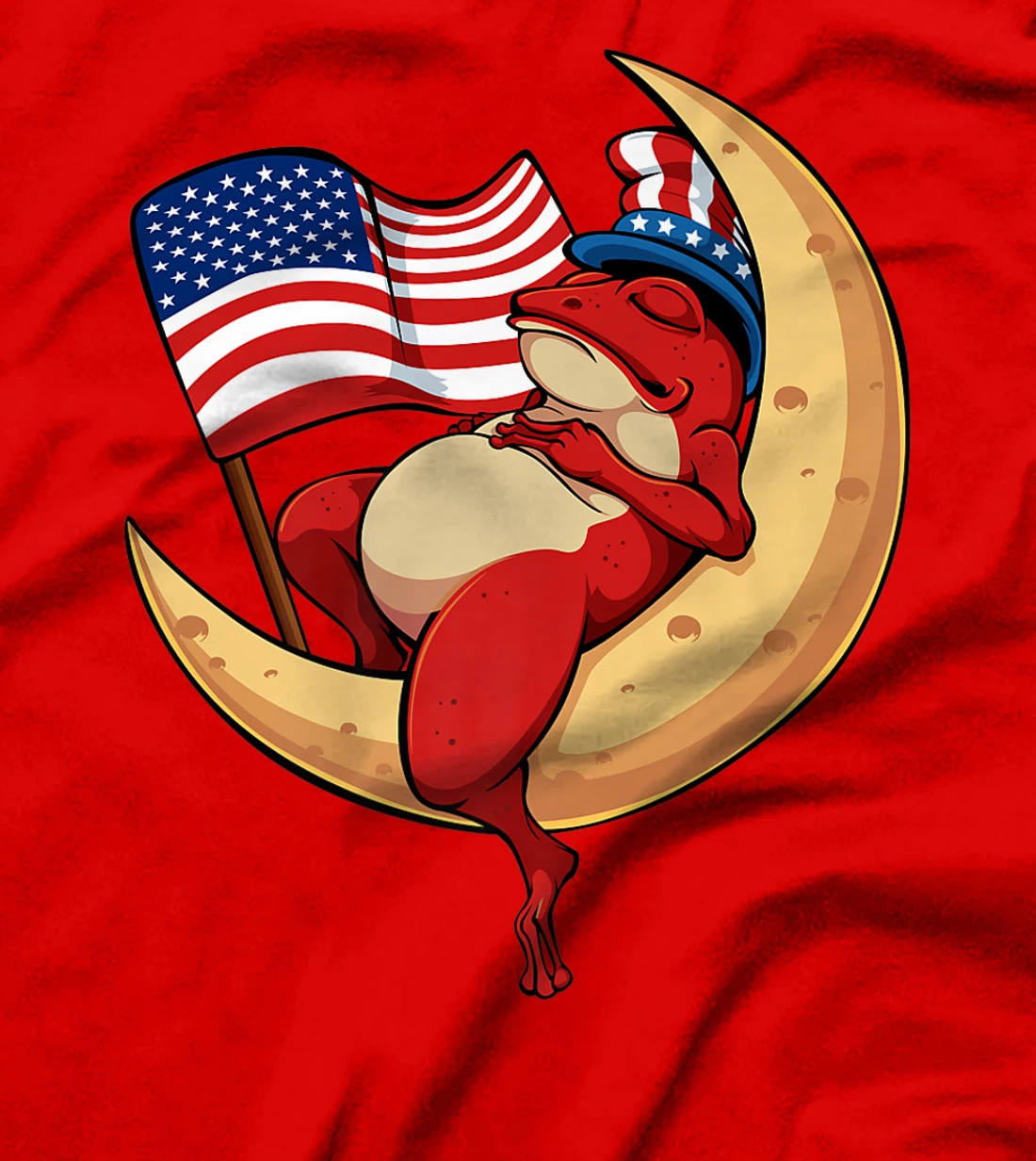 Patriotic Frog 4th Of July Cute Animal USA American Flag Hat T-Shirt, Kid T-Shirt and Women T-Shirt