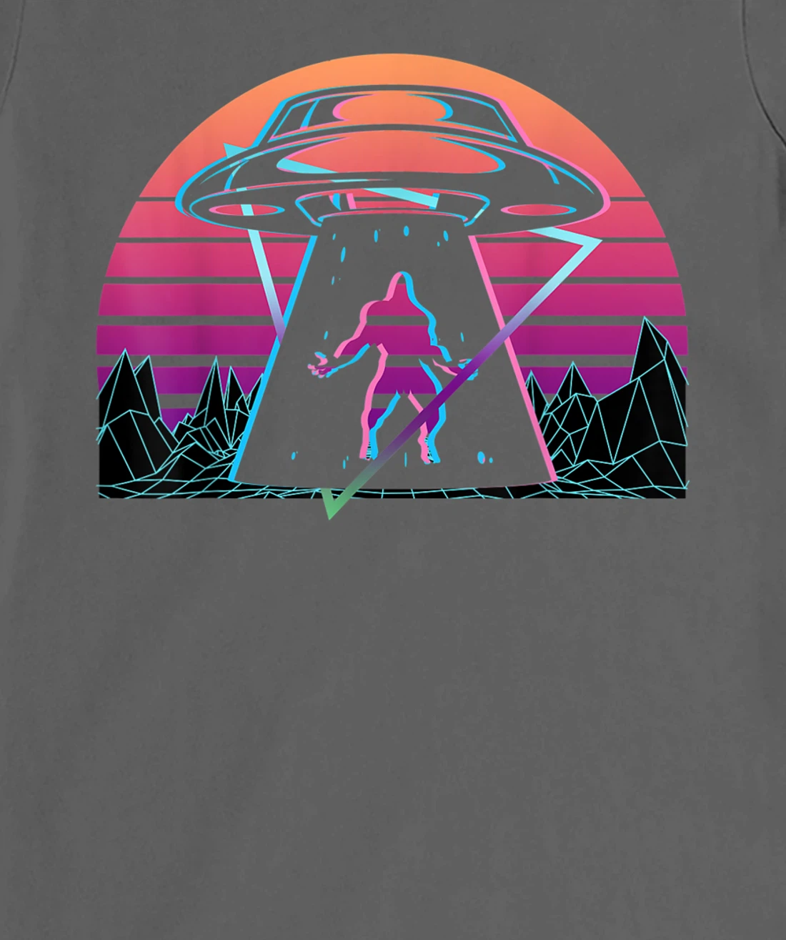 Bigfoot UFO Alien Abduction Retro T-Shirt, Women T-Shirt