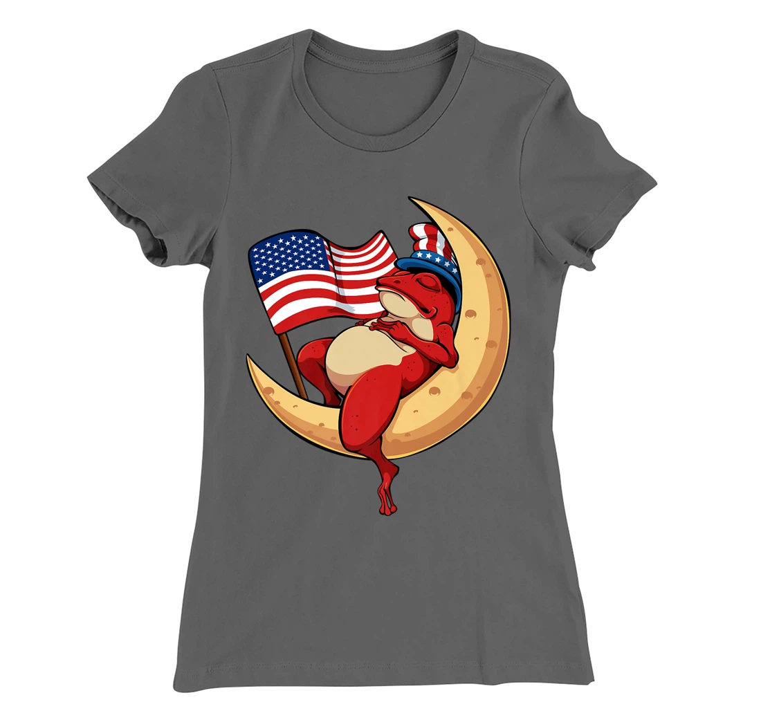 Patriotic Frog 4th Of July Cute Animal USA American Flag Hat T-Shirt, Kid T-Shirt and Women T-Shirt