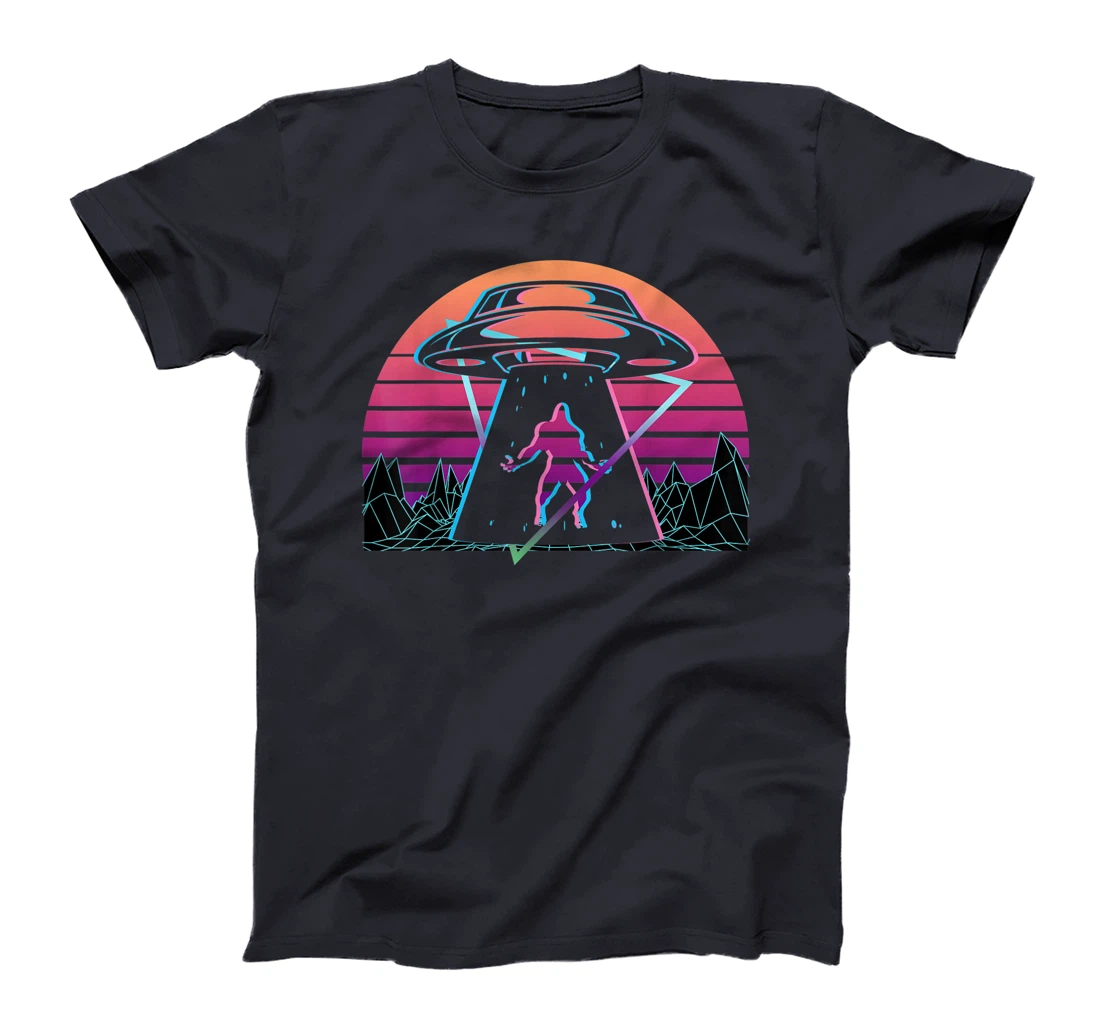 Bigfoot UFO Alien Abduction Retro T-Shirt, Women T-Shirt