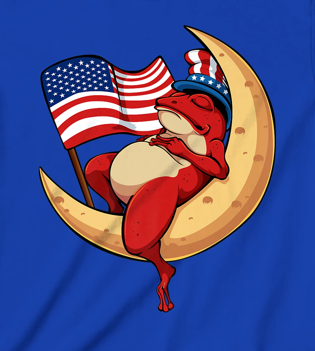 Patriotic Frog 4th Of July Cute Animal USA American Flag Hat T-Shirt, Kid T-Shirt and Women T-Shirt