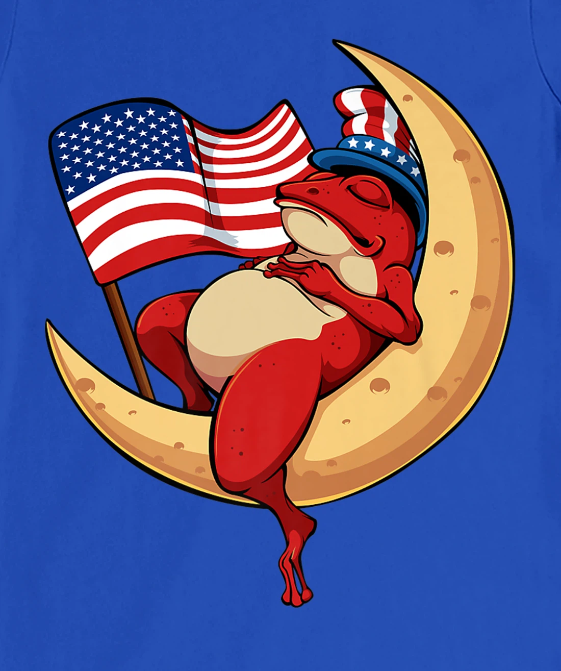 Patriotic Frog 4th Of July Cute Animal USA American Flag Hat T-Shirt, Kid T-Shirt and Women T-Shirt