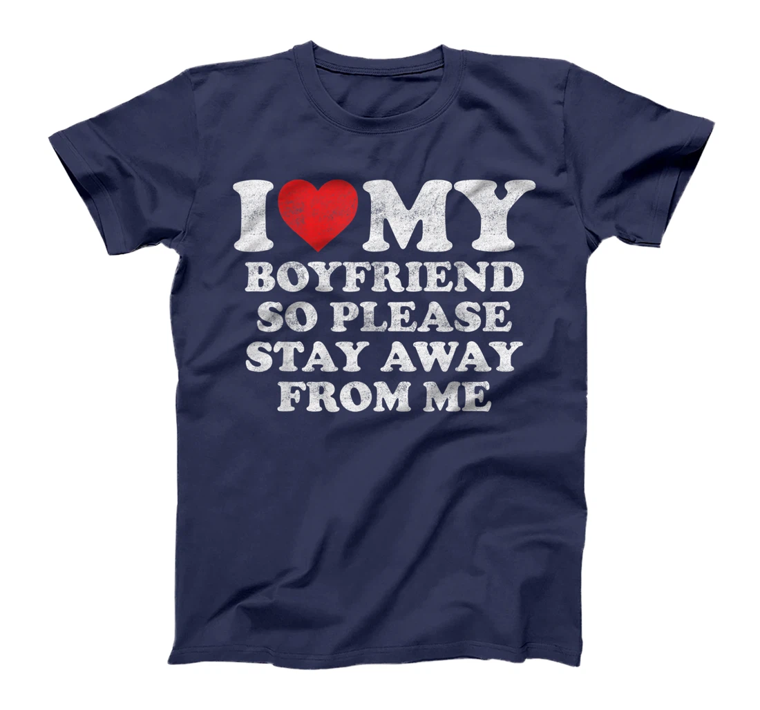 I Love My Boyfriend Shirt Funny Vintage I Heart My Boyfriend T-Shirt, Women T-Shirt