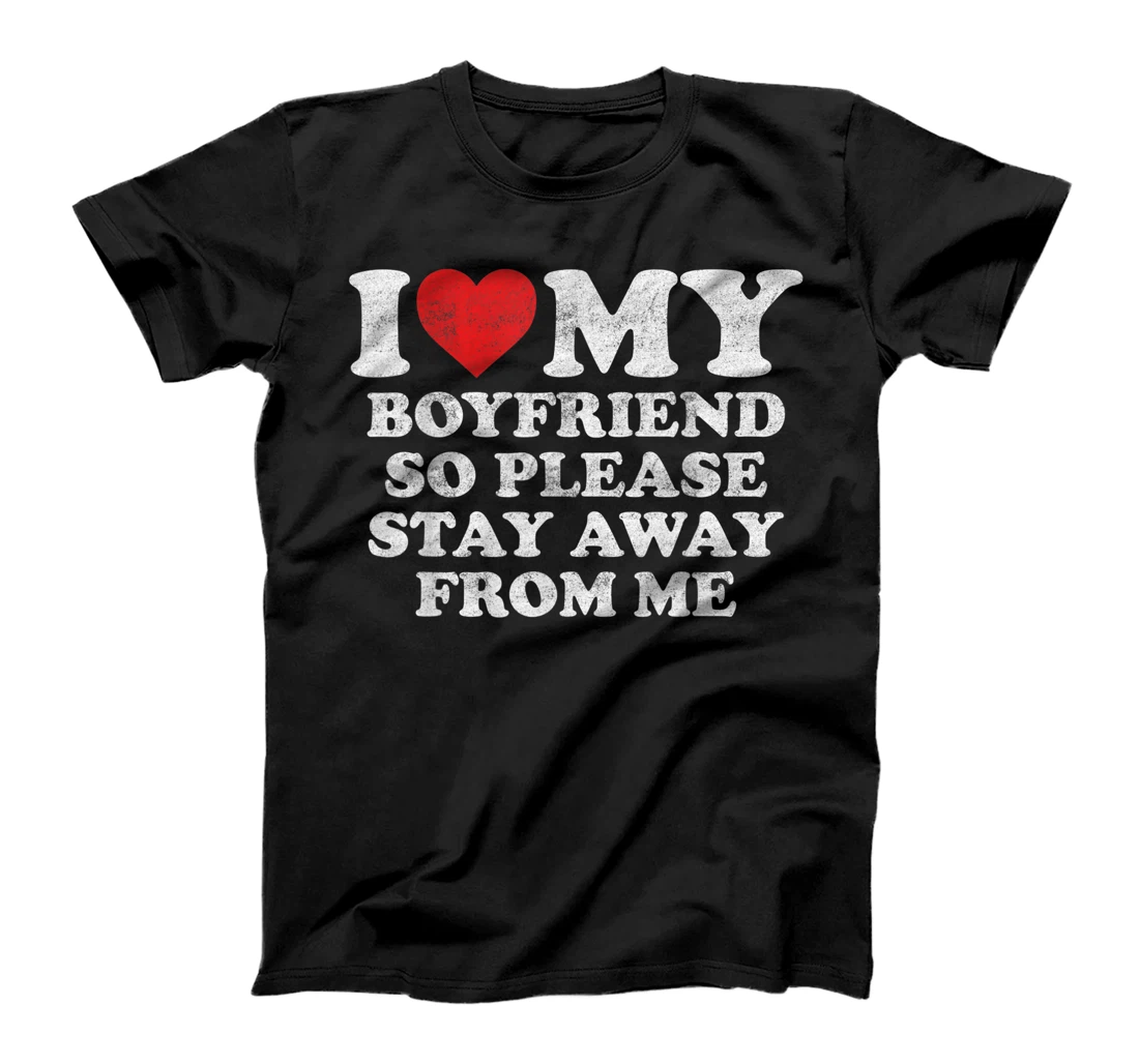 I Love My Boyfriend Shirt Funny Vintage I Heart My Boyfriend T-Shirt, Women T-Shirt