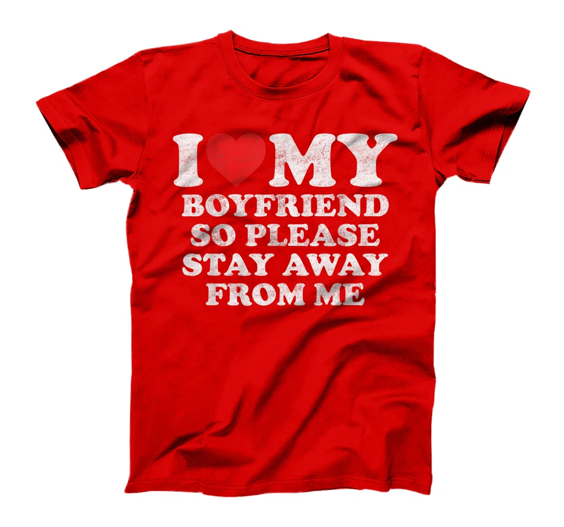 I Love My Boyfriend Shirt Funny Vintage I Heart My Boyfriend T-Shirt, Women T-Shirt