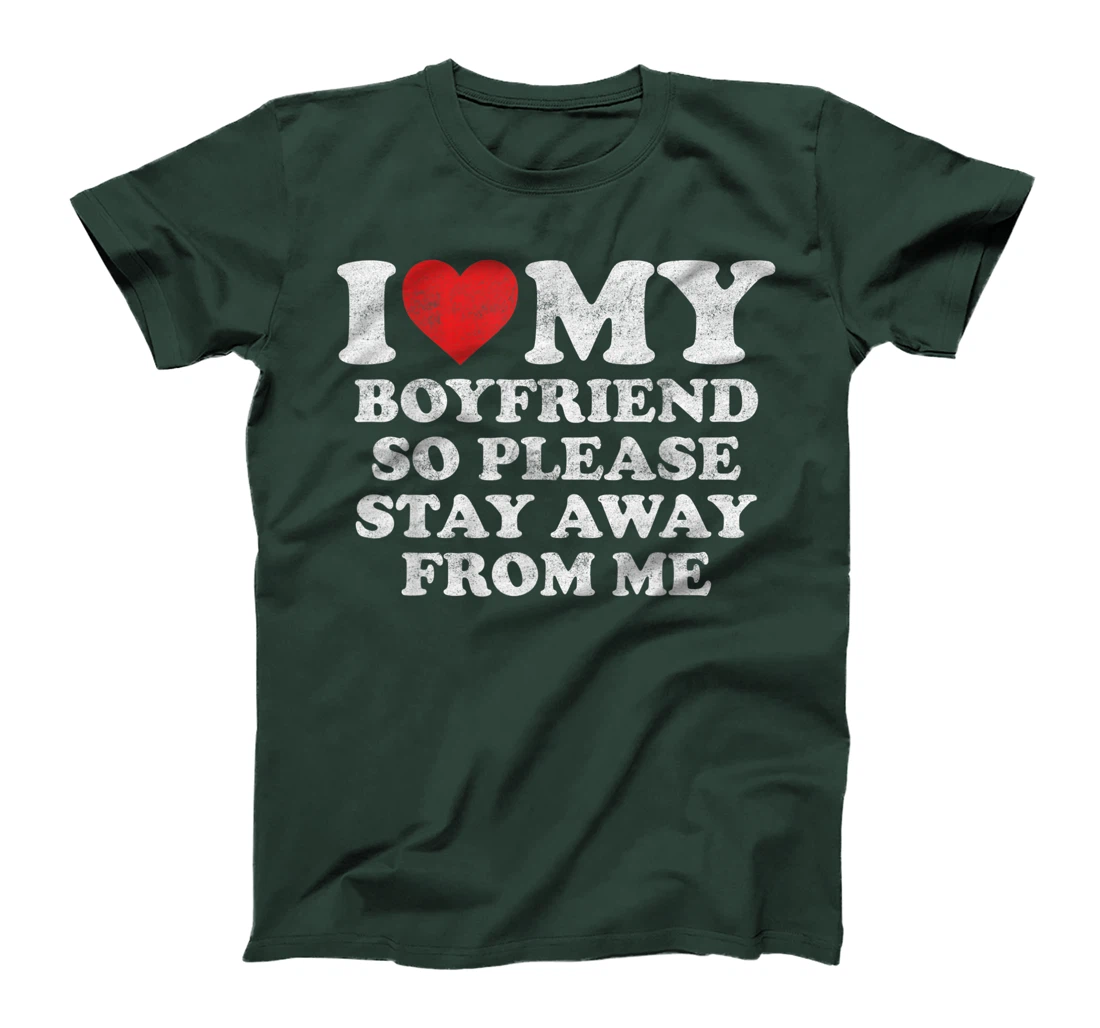 I Love My Boyfriend Shirt Funny Vintage I Heart My Boyfriend T-Shirt, Women T-Shirt
