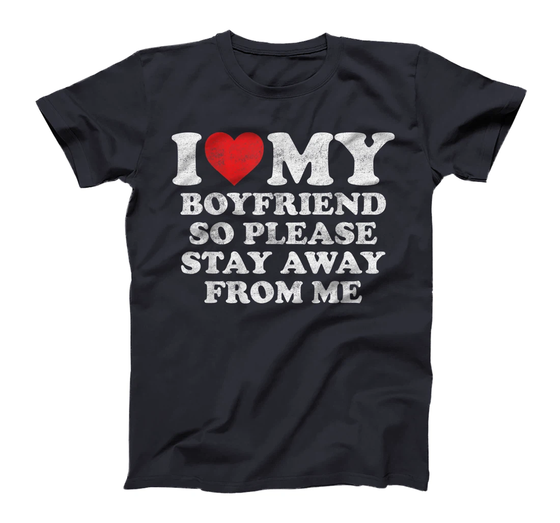 I Love My Boyfriend Shirt Funny Vintage I Heart My Boyfriend T-Shirt, Women T-Shirt