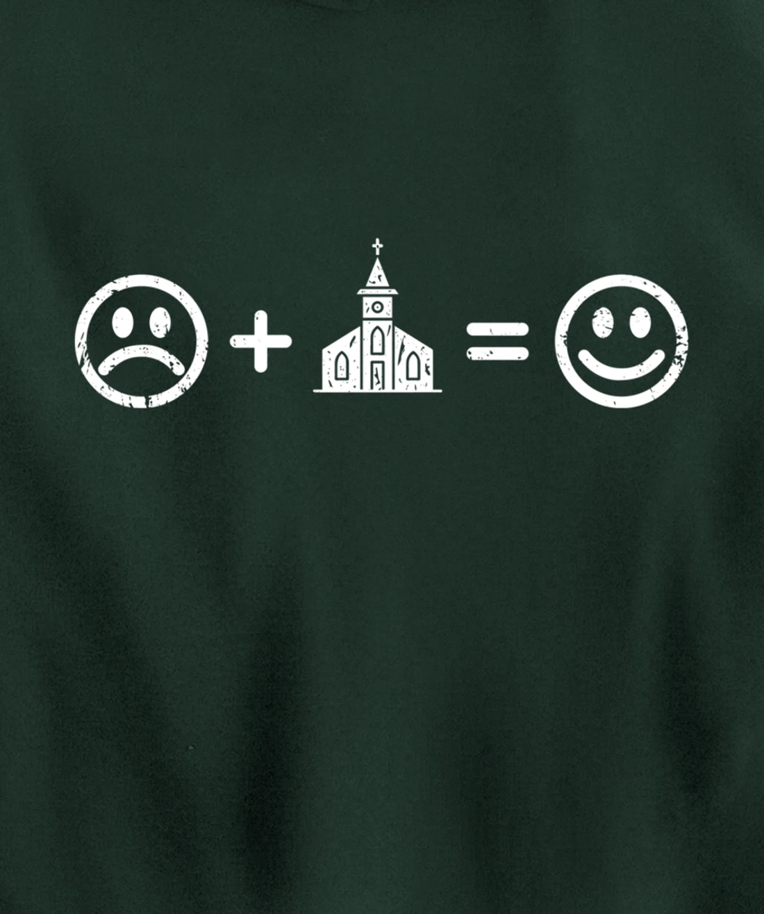 Church Makes Happy Funny Religious Gift Devot Christian Fun Pullover Hoodie