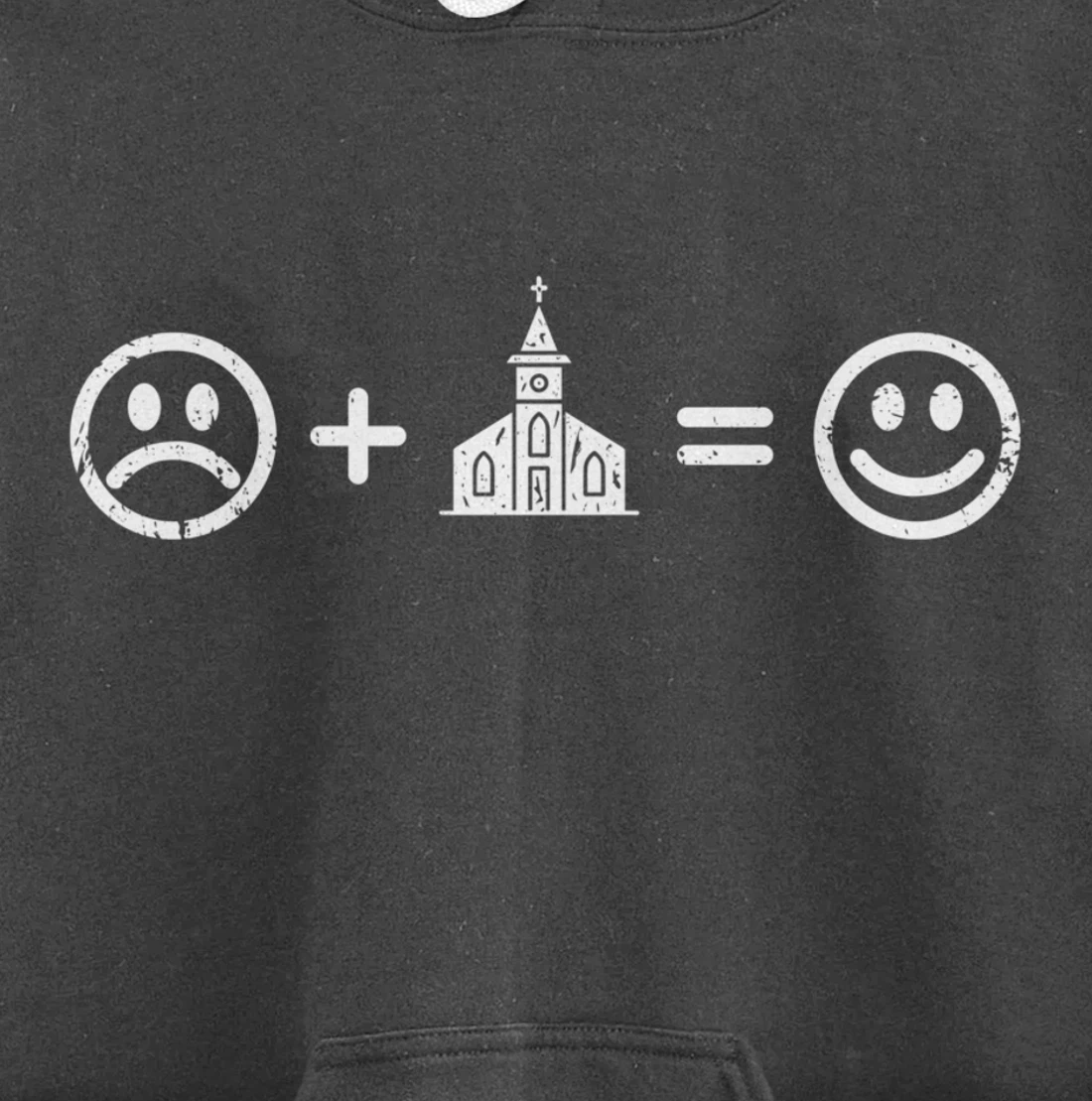 Church Makes Happy Funny Religious Gift Devot Christian Fun Pullover Hoodie