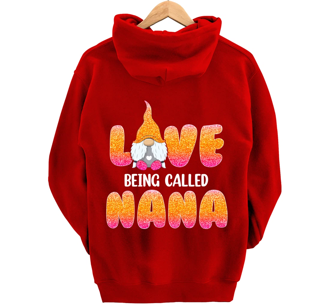 Funny Love Being Called Nana Gnome Valentine Day Matching Pullover Hoodie