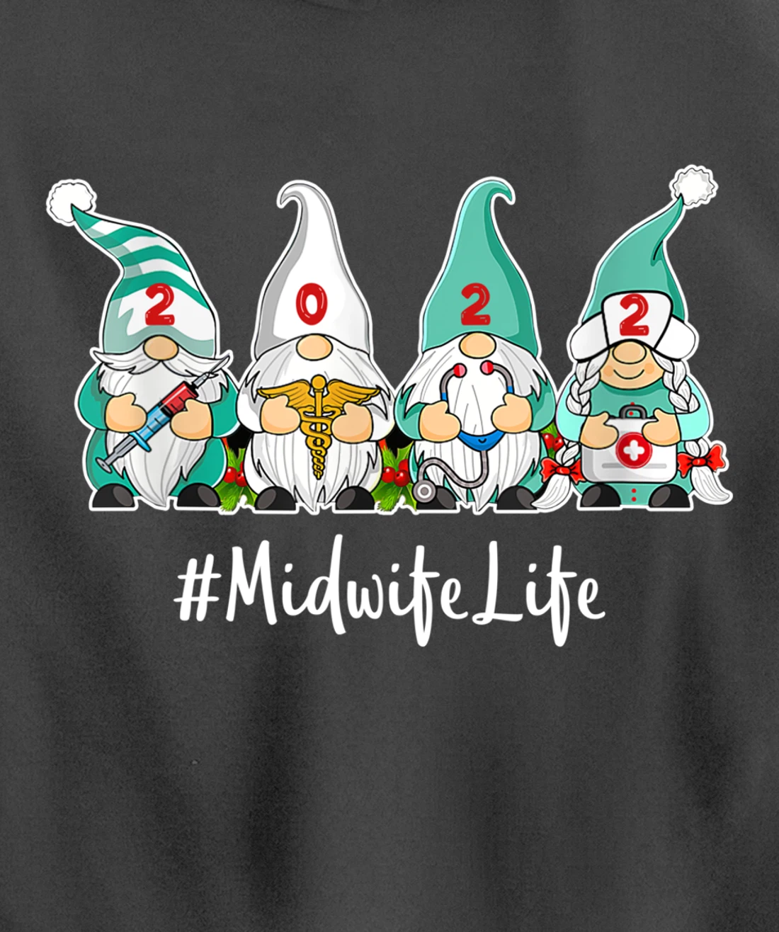 Hello 2022 Nurselife Nurse Life New YEAR MOMMY 2022 Midwife Pullover Hoodie