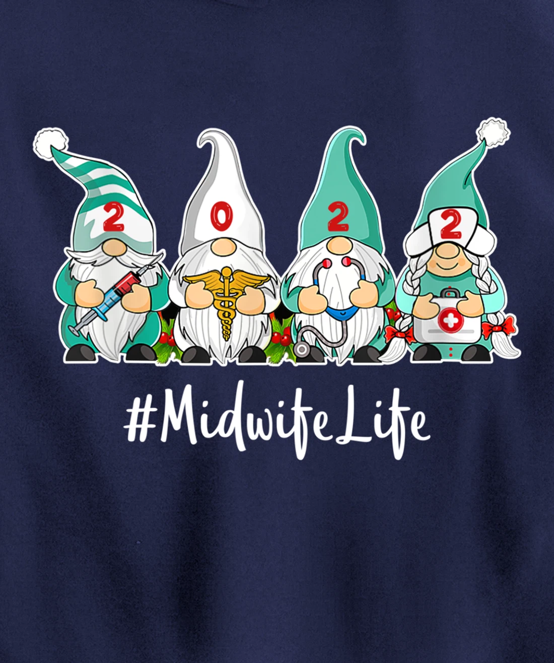 Hello 2022 Nurselife Nurse Life New YEAR MOMMY 2022 Midwife Pullover Hoodie