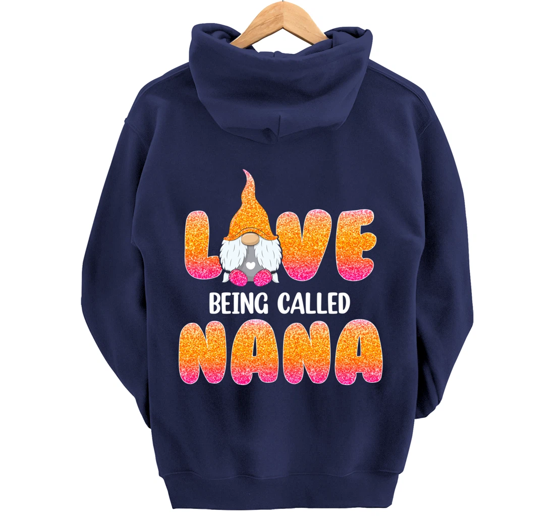 Funny Love Being Called Nana Gnome Valentine Day Matching Pullover Hoodie
