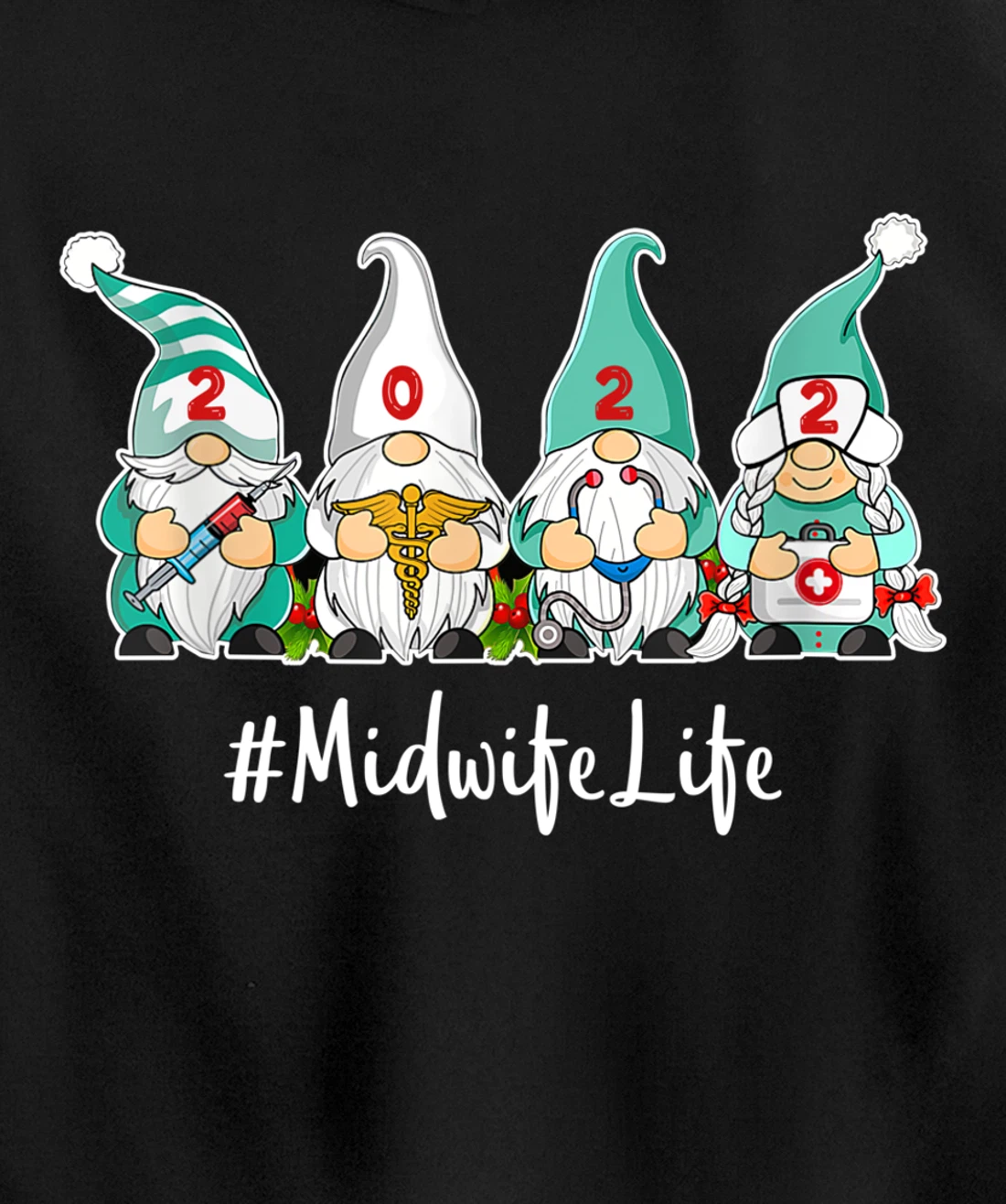 Hello 2022 Nurselife Nurse Life New YEAR MOMMY 2022 Midwife Pullover Hoodie