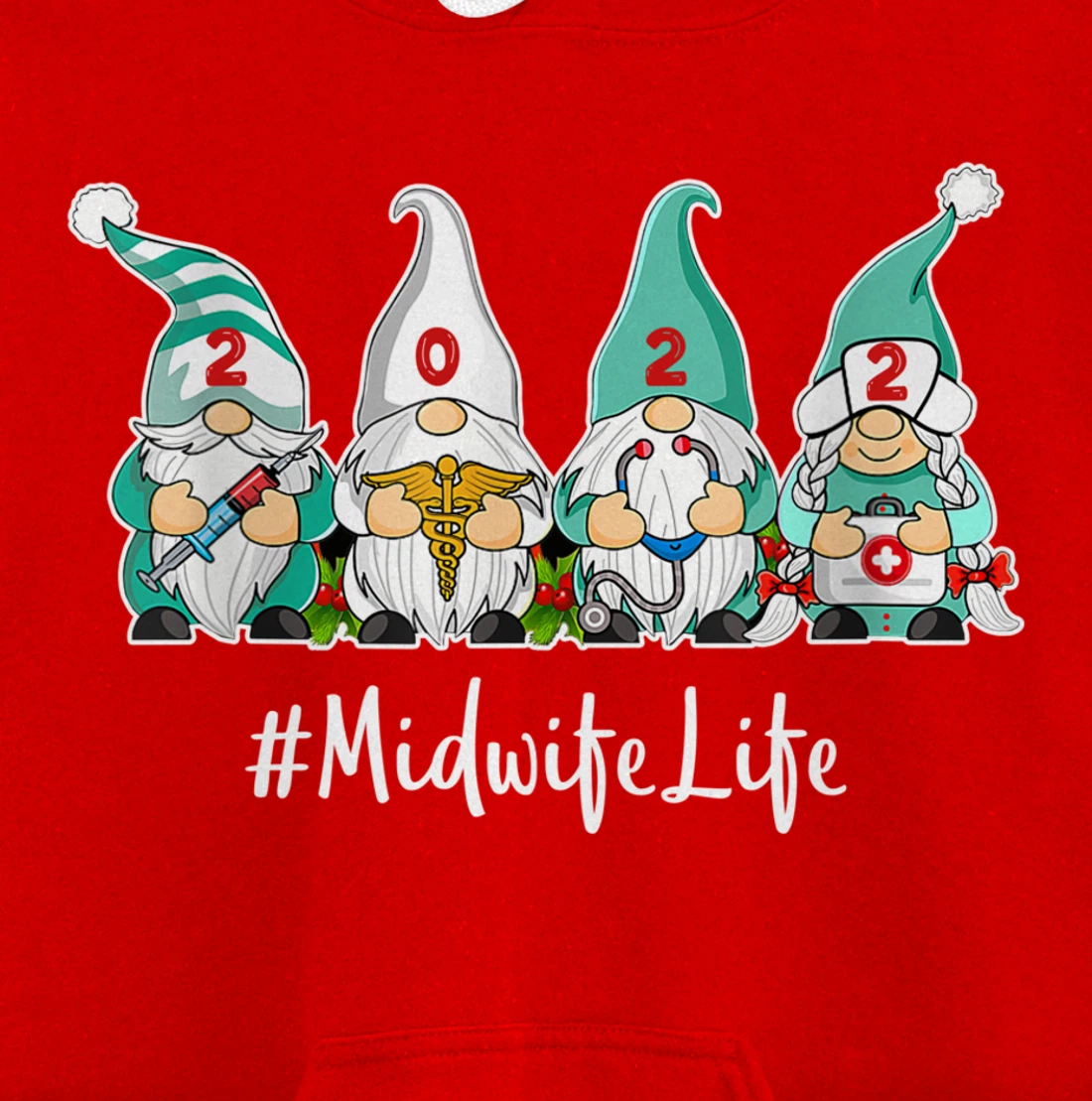 Hello 2022 Nurselife Nurse Life New YEAR MOMMY 2022 Midwife Pullover Hoodie