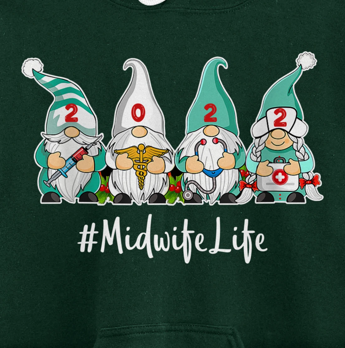 Hello 2022 Nurselife Nurse Life New YEAR MOMMY 2022 Midwife Pullover Hoodie