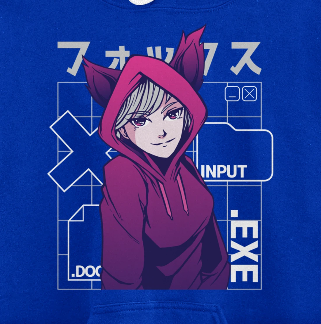 Otaku 90s Cute Anime Girl With Fox Ears Japan Culture Pullover Hoodie