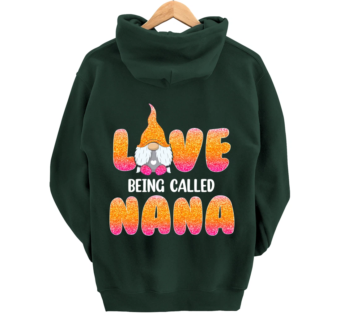 Funny Love Being Called Nana Gnome Valentine Day Matching Pullover Hoodie