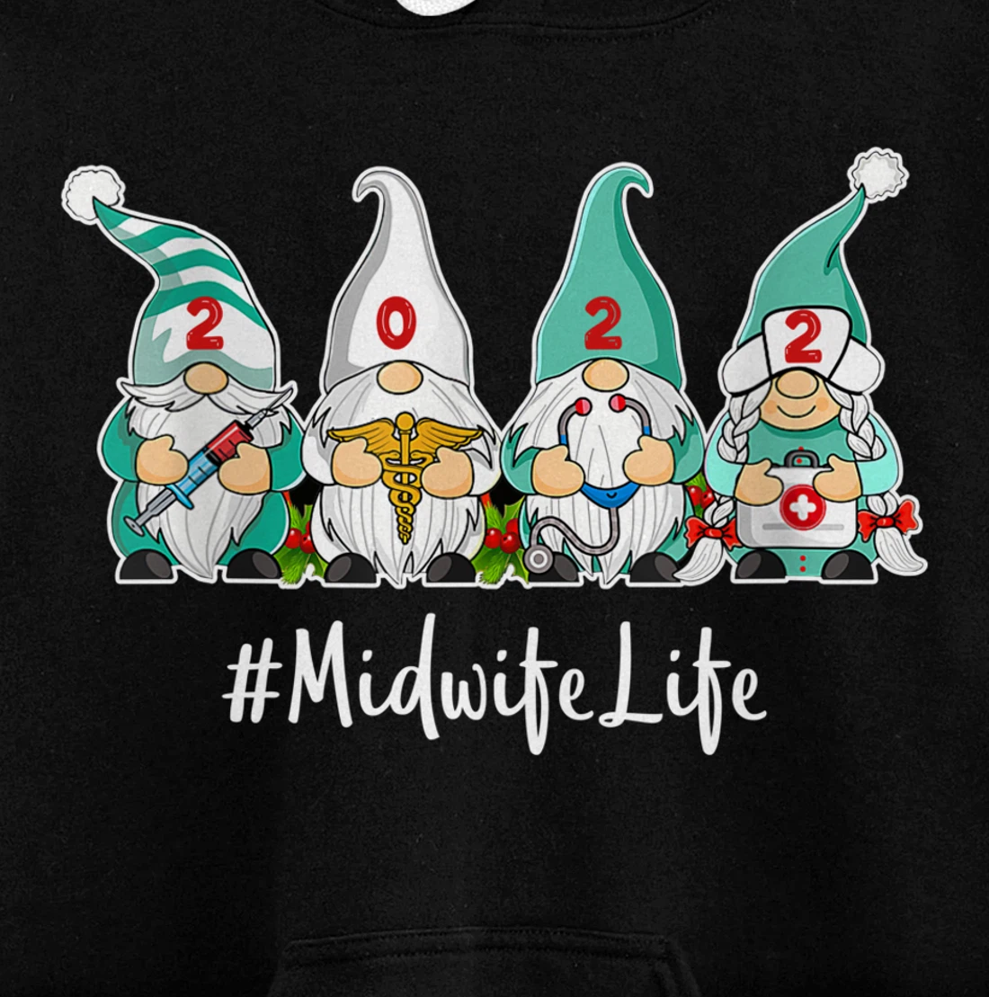 Hello 2022 Nurselife Nurse Life New YEAR MOMMY 2022 Midwife Pullover Hoodie