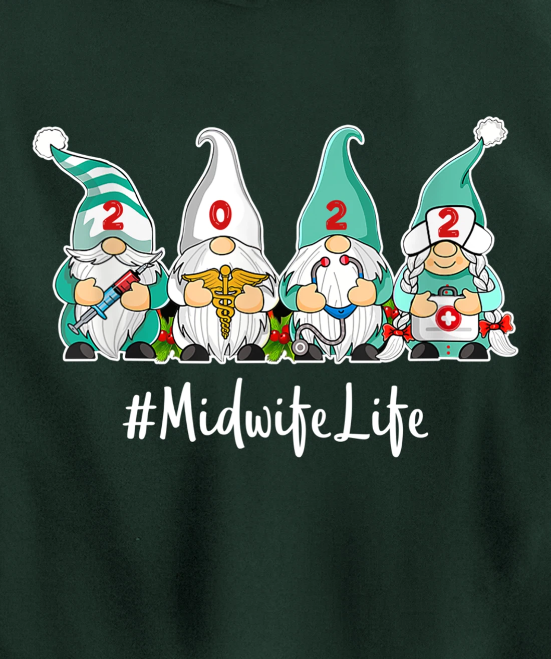 Hello 2022 Nurselife Nurse Life New YEAR MOMMY 2022 Midwife Pullover Hoodie