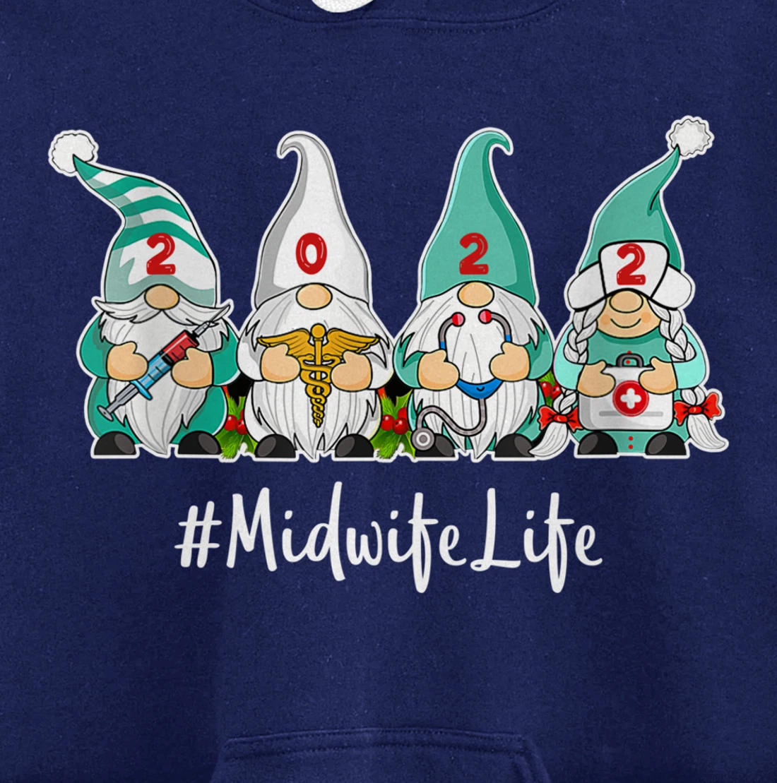 Hello 2022 Nurselife Nurse Life New YEAR MOMMY 2022 Midwife Pullover Hoodie