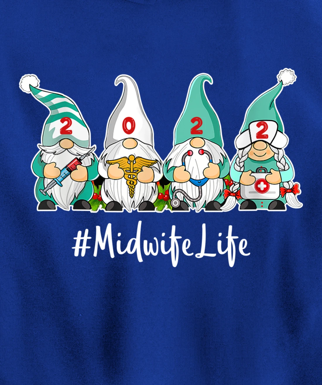 Hello 2022 Nurselife Nurse Life New YEAR MOMMY 2022 Midwife Pullover Hoodie